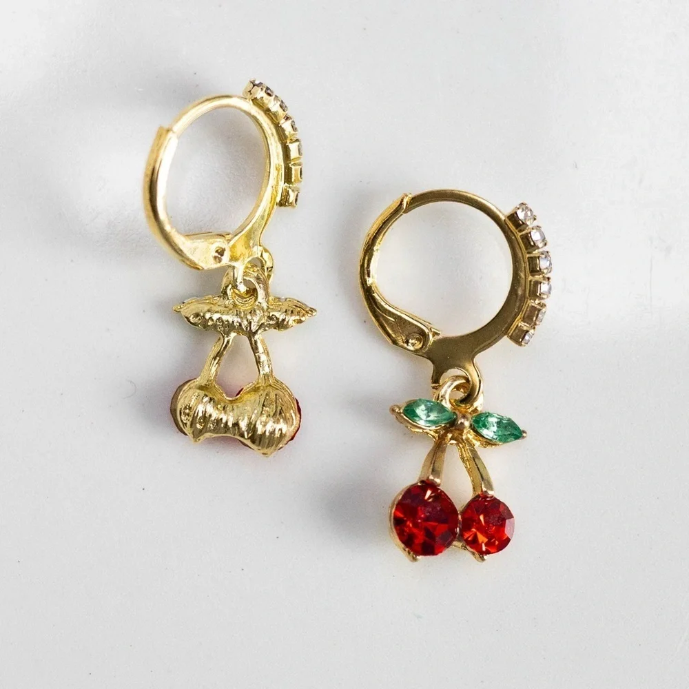 ✨For Love and Lemons Scarlett Rhinestone Cherry Earrings
